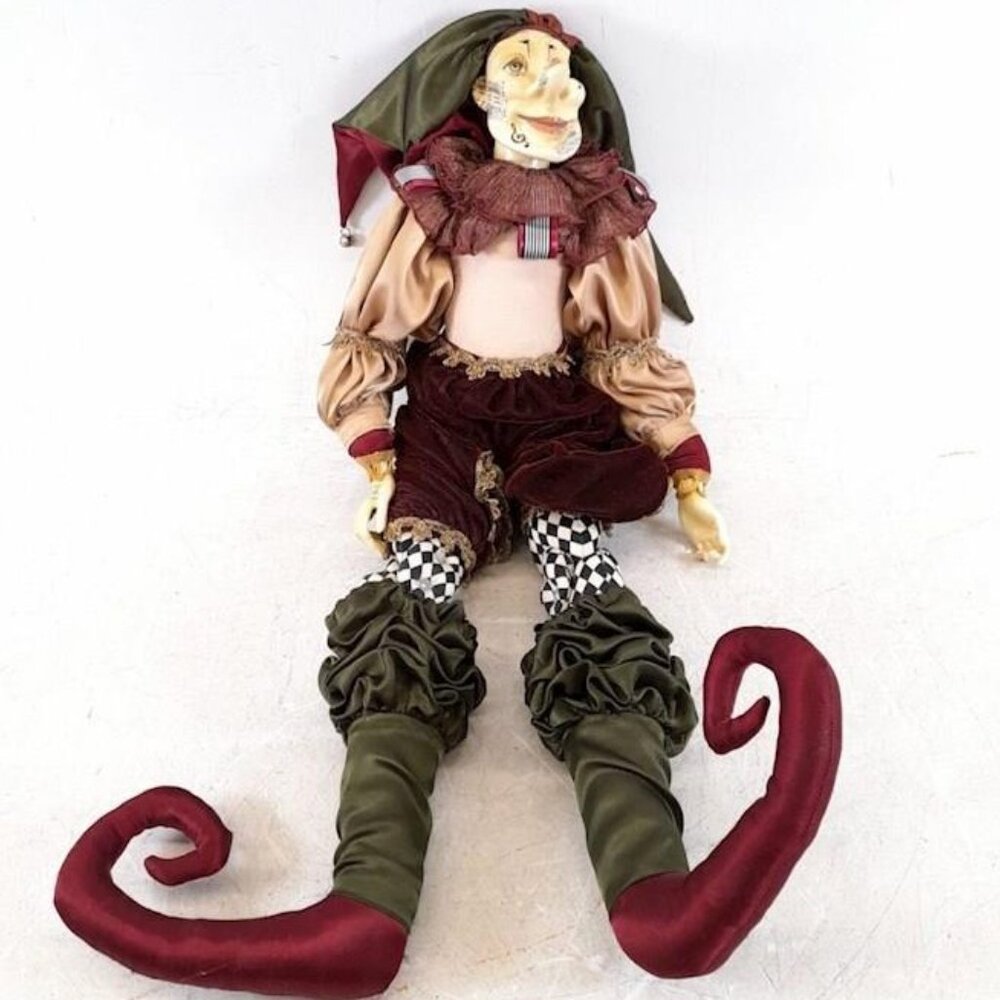 KATHERINE'S COLLECTION WAYNE KLESKI MARDI GRAS JESTER DOLL 24" Music Notes Face